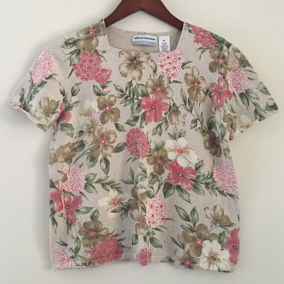 Alfred Dunner Floral Short Sleeve Sweater | Size SP - Picture 1 of 7